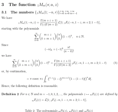 Table 2: The polynomials mP2(z), mP3(z) and mP4(z)