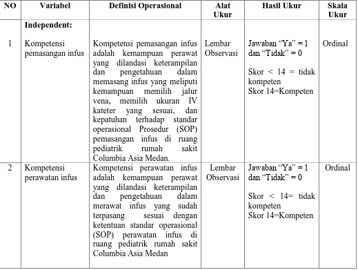 Tabel 3.1.Definisi Operasional 