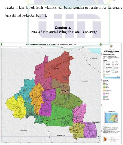 Gambar 4.1 Peta Administrasi Wilayah Kota Tangerang 