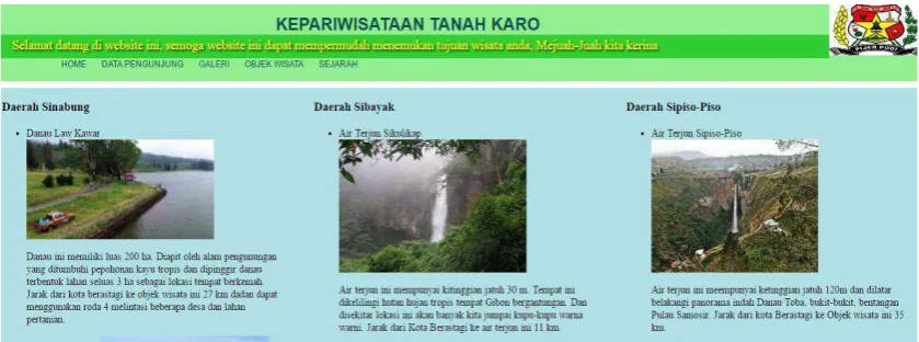 Gambar 4.4 Halaman Objek Wisata 