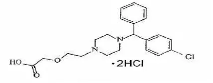Gambar 2.1. Struktur kimia cetirizin hidroklorida 