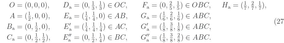 Table 5: The equations of the pairwise intersections of planes of Ia.