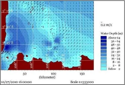 Gambar 11. Pola arus di perairan Kepulauan Seribu dan sekitarnya saat pasangtertinggi (PKSPL-IPB, 2010)