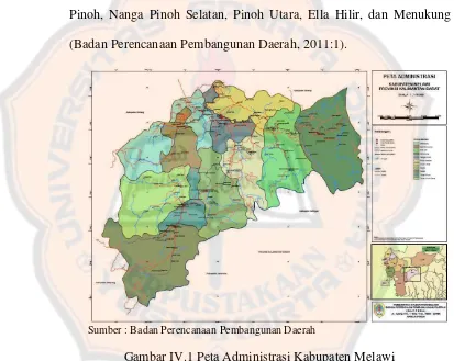 Gambar IV.1 Peta Administrasi Kabupaten Melawi 