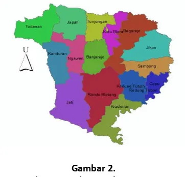Gambar 1. Kabupaten Blora dalam Peta Jawa Tengah 