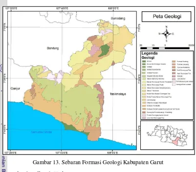Gambar 13. Sebaran Formasi Geologi Kabupaten Garut 