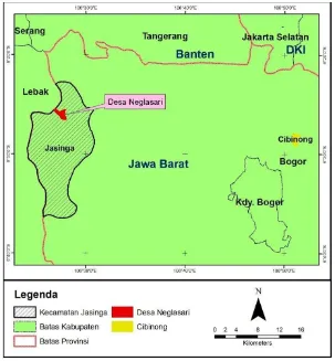 Gambar 4. Peta Desa Neglasari, Kecamatan Jasinga, Kabupaten Bogor, Provinsi Jawa Barat