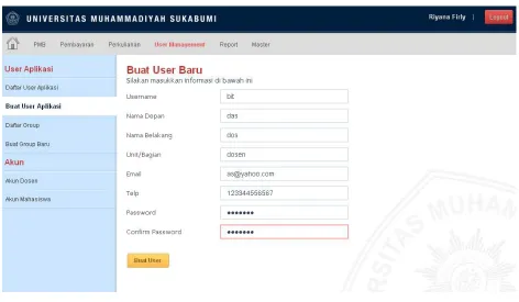 Gambar 33. buat user aplikasi 