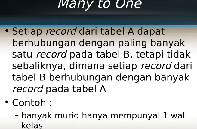tabel B berhubungan dengan banyak 