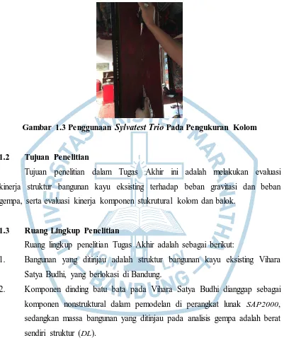 Gambar 1.3 Penggunaan Sylvatest Trio Pada Pengukuran Kolom 