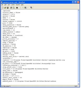 Figure 6.3: Typical OpenERP conﬁguration ﬁle