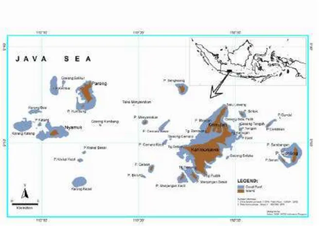 Gambar 3. Peta lokasi wilayah penelitian Taman Nasional Karimunjawa  
