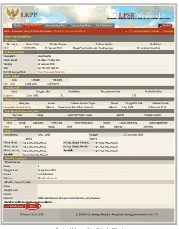 Gambar Halaman Kirim Data Kualifikasi 