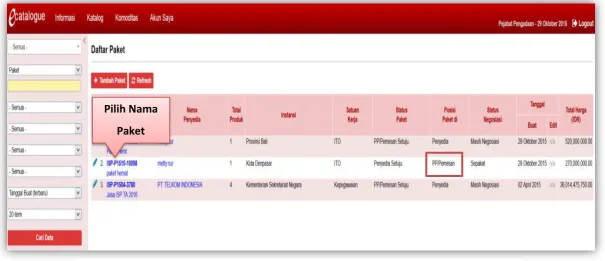 Gambar 28. Halaman Daftar Paket 