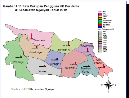 Gambar 4.11 Peta Cakupan Pengguna KB Per Jenis 