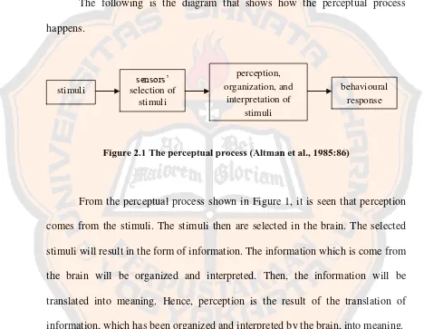 Figure 2.1 The perceptual process (Altman et al., 1985:86) 