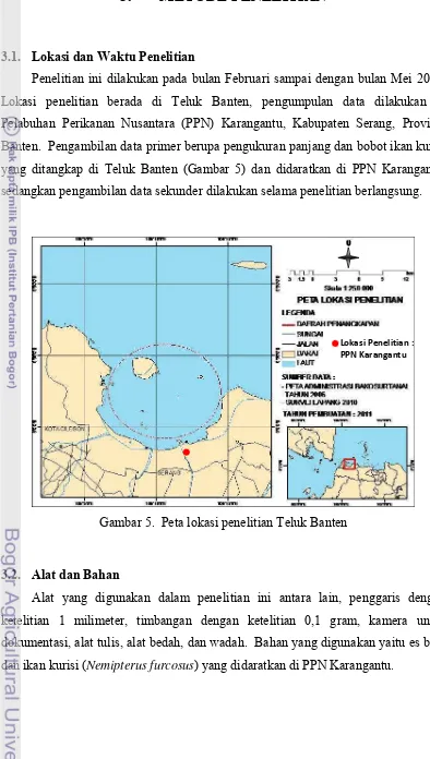 Gambar 5.  Peta lokasi penelitian Teluk Banten 