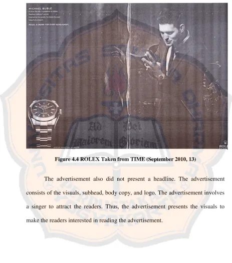 Figure 4.4 ROLEX Taken from TIME (September 2010, 13) 