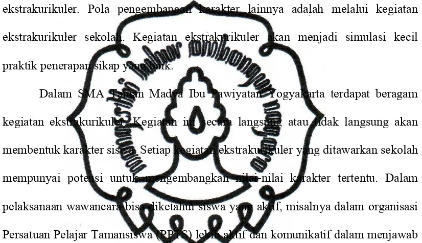    Tabel 2Kegiatan Ektrakurikuler SMA Taman Madya Ibu Pawiyatan Yogyakarta dan 