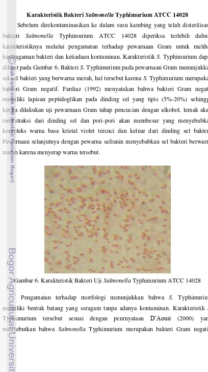 Gambar 6. Karakteristik Bakteri Uji Salmonella Typhimurium ATCC 14028 