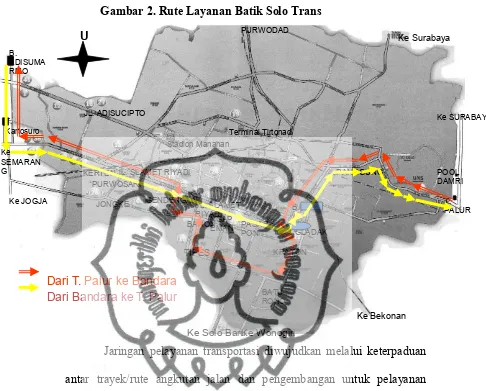 Gambar 2. Rute Layanan Batik Solo Trans  Ke 