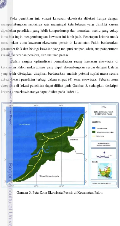 Gambar 3. Peta Zona Ekowisata Pesisir di Kecamatan Paloh 