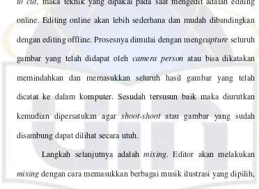 gambar yang telah didapat oleh camera person atau bisa dikatakan 