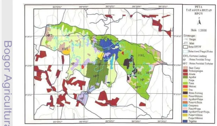Gambar 3.  Peta tata guna hutan HPGW 2011. 