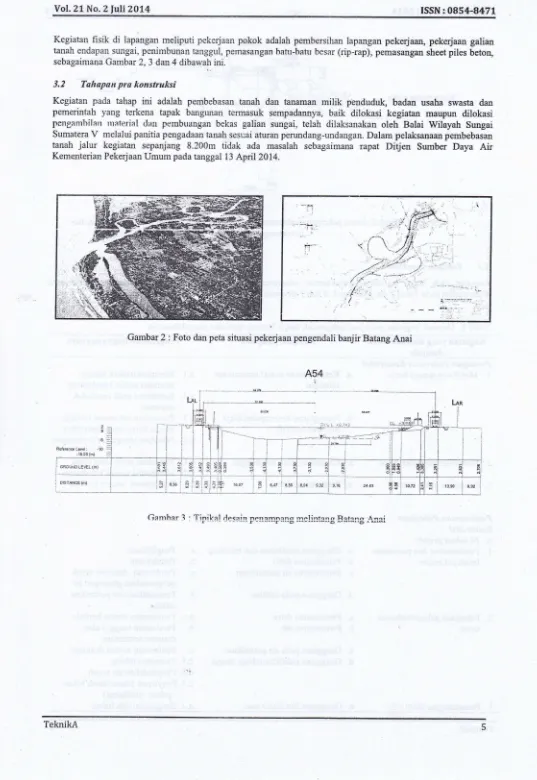 Gambar 2 : Foto dan peta situasi pekerjaan pengendali banjir Batang Anai