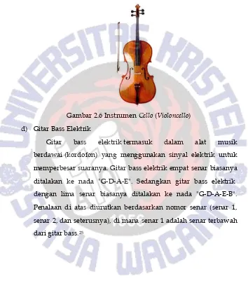 Gambar 2.6 Instrumen Cello (Violoncello) 