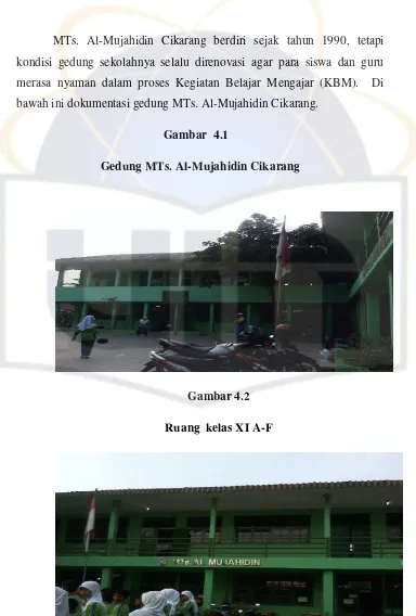Gambar  4.1 Gedung MTs. Al-Mujahidin Cikarang 