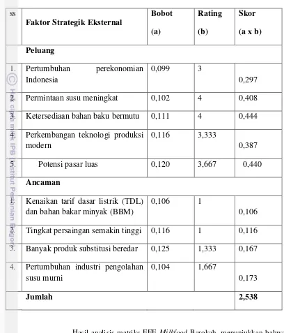 Tabel 12. Hasil EFE 