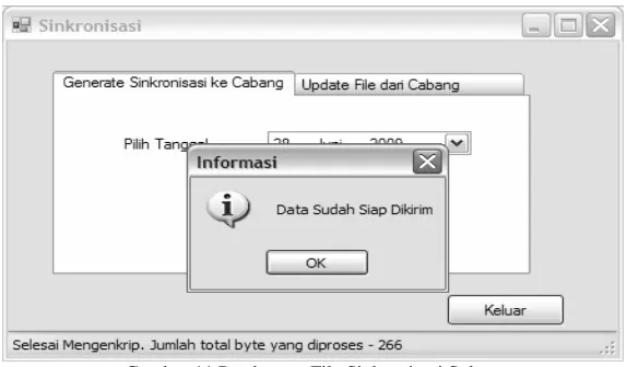 Gambar 11 Pembuatan File Sinkronisasi Sukses 