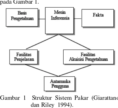 Gambar 1  Struktur Sistem Pakar (Giarattano 