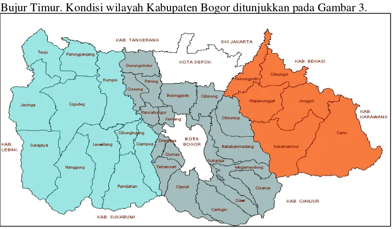 Gambar 3  Peta Kabupaten Bogor Tahun 2006 