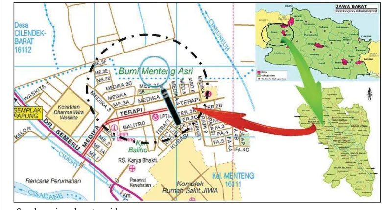 Gambar 5. Peta Lokasi Magang (Oemardi_Zain Landscape Consultant). 