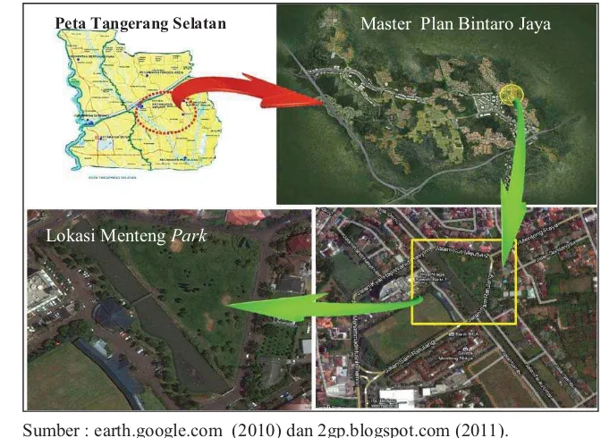Gambar 15. Peta Lokasi Menteng Park, Bintaro Jaya, Tangerang Selatan. 