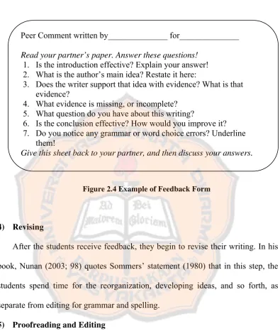 Figure 2.4 Example of Feedback Form 