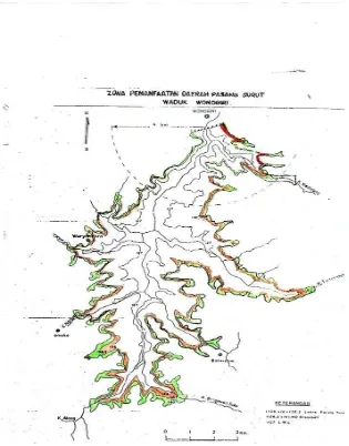 Gambar 1 Area Perairan, Area Pasang Surut dan Greenbelt Bendungan Serbaguna Wonogiri (Jasa Tirta