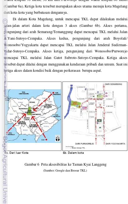 Gambar 6  Peta aksesibilitas ke Taman Kyai Langgeng  