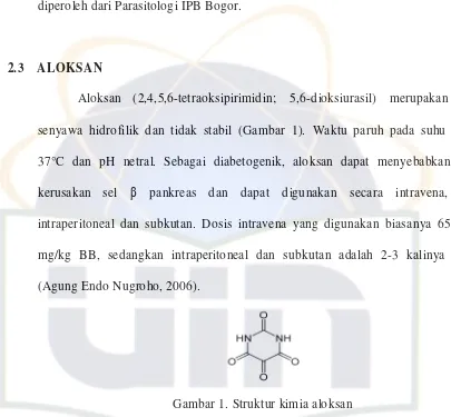 Gambar 1. Struktur kimia aloksan 