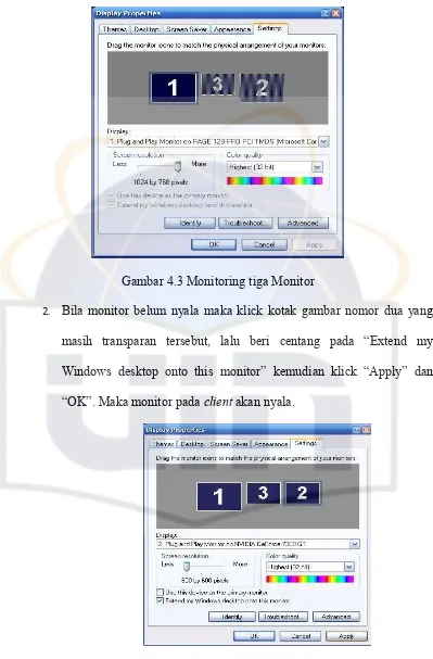 Gambar 4.3 Monitoring tiga Monitor