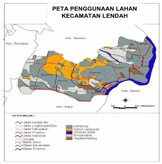 Gambar 4. Peta Penggunaan Lahan di Kecamatan Lendah Sumber : Bagian Teknologi Informasi & Hubungan Masyarakat Sekretariat Daerah Kabupaten Kulonprogo  