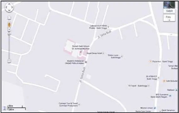 Gambar 1.1 Peta Lokasi RSUD Dr.Achmad Mochtar Bukittinggi  