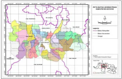 Gambar 4  Wilayah analisis peta Kabupaten Bogor 