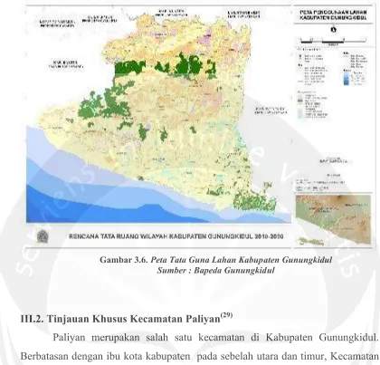 Gambar 3.6. Peta Tata Guna Lahan Kabupaten Gunungkidul 