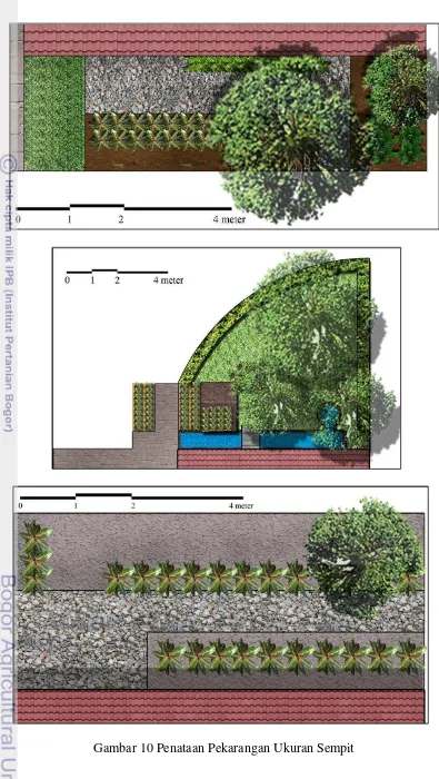 Gambar 10 Penataan Pekarangan Ukuran Sempit 