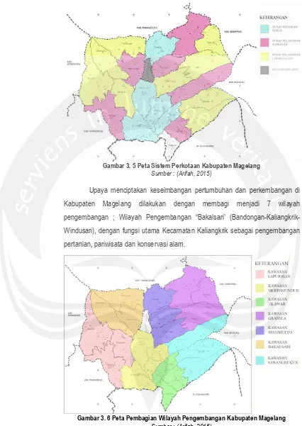 Gambar 3. 5 Peta Sistem Perkotaan Kabupaten Magelang 