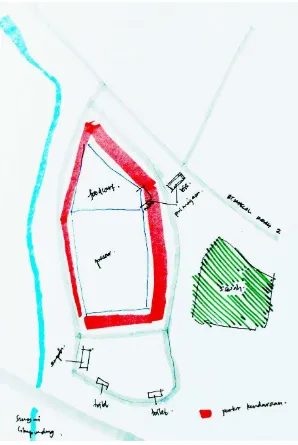 Gambar 3. 9 Sketsa zonasi Pasar Modern Batununggal Indah  (Sumber: Data pribadi tahun 2015) 