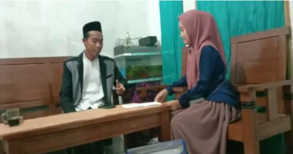 Gambar 3. Foto wawancara dengan Ustadz Masrokha Gufron, S.Pd Pengurus PPRJ  Sidokerto Lampung Tengah 